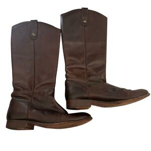 Frye Women’s Brown Leather Pull-On Boots Size 10B – Made in Mexico
